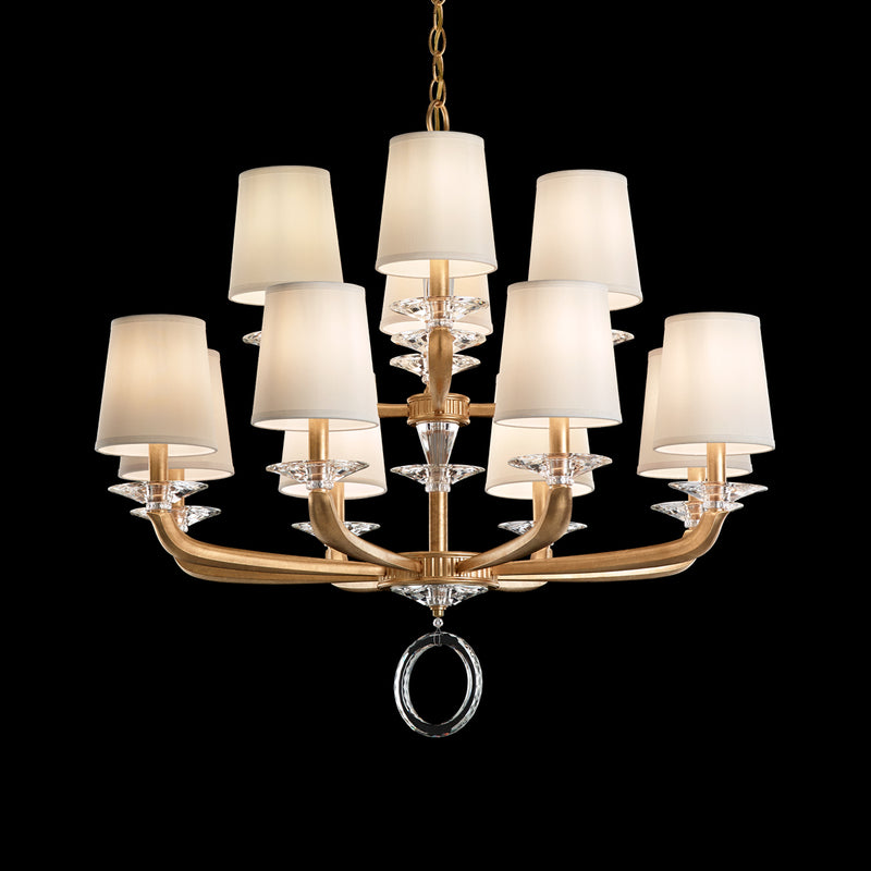 Emilea 33" Twelve Lights Chandelier, French Gold