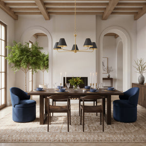 Auran 43" Five Lights Chandelier, Aged Brass / Distressed Bronze