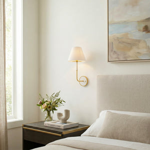 Lumion 8" One Light Wall Sconce, Aged Brass / Off-White