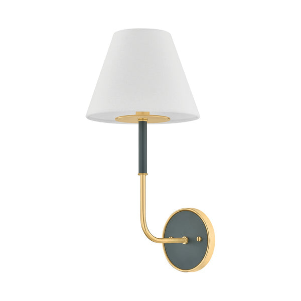 Lumion 8" One Light Wall Sconce, Aged Brass / Soft Studio Green