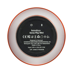 Sensa Play Mini 6" Cordless Rechargeable Indoor/Outdoor Speaker Lamp, Red/Orange