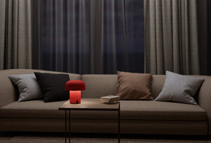 Sensa Play 8" Cordless Rechargeable Indoor/Outdoor Speaker Lamp, Red/Orange
