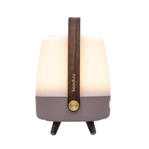 Lite Up Play Mini 8" Cordless Rechargeable Indoor/Outdoor Speaker Lamp, Earth - Light Brown/Taupe