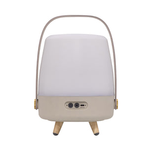 Lite Up Play Mini 8" Cordless Rechargeable Indoor/Outdoor Speaker Lamp, Sand - Natural Beige