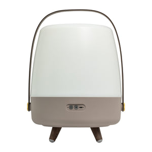 Lite Up Play 11" Cordless Rechargeable Indoor/Outdoor Speaker Lamp, Earth - Light Brown/Taupe