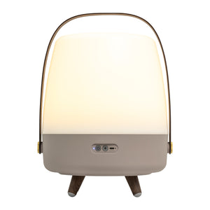 Lite Up Play 11" Cordless Rechargeable Indoor/Outdoor Speaker Lamp, Earth - Light Brown/Taupe