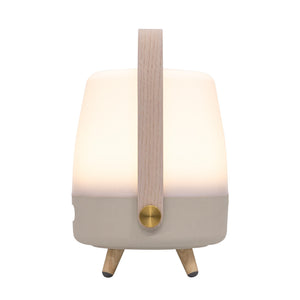 Lite Up Play Mini 8" Cordless Rechargeable Indoor/Outdoor Speaker Lamp, Sand - Natural Beige