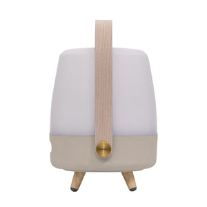 Lite Up Play Mini 8" Cordless Rechargeable Indoor/Outdoor Speaker Lamp, Sand - Natural Beige
