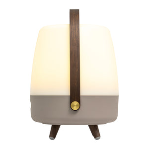 Lite Up Play 11" Cordless Rechargeable Indoor/Outdoor Speaker Lamp, Earth - Light Brown/Taupe