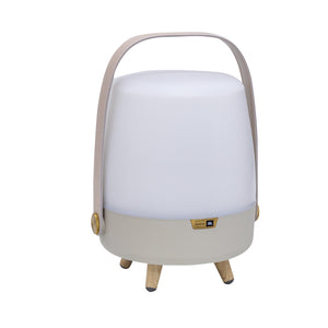 Lite Up Play Mini 8" Cordless Rechargeable Indoor/Outdoor Speaker Lamp, Sand - Natural Beige
