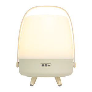 Lite Up Play 11" Cordless Rechargeable Indoor/Outdoor Speaker Lamp, Sand - Natural Beige