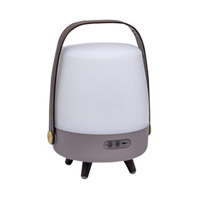 Lite Up Play Mini 8" Cordless Rechargeable Indoor/Outdoor Speaker Lamp, Earth - Light Brown/Taupe