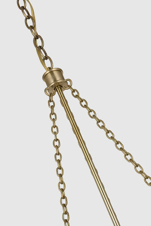 Resse 18" Three Light Globe Pendant, Soft Brass
