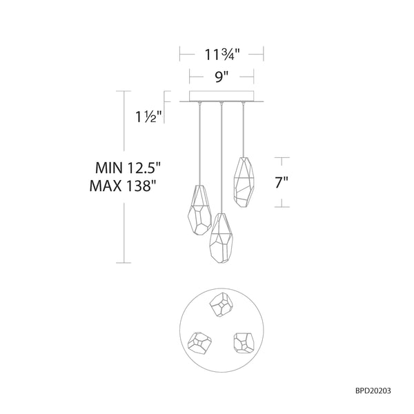 Martini 11.75'' LED Pendant, Black