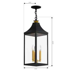 Holton 9" Three Light Exterior, Dark Matte Black