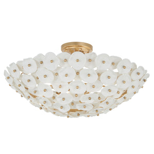 Lynor 22" Four Lights Semi Flush, Legacy Brass