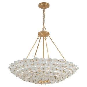 Lynor 28" Six Light Pendant, Legacy Brass