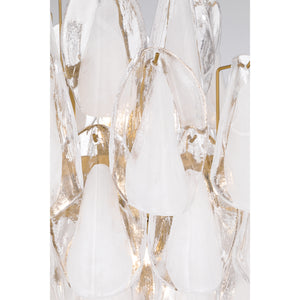 Belrose 23" Thirteen Light Pendant, Legacy Brass with White and Clear
