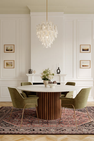 Belrose 23" Thirteen Light Pendant, Legacy Brass with White and Clear