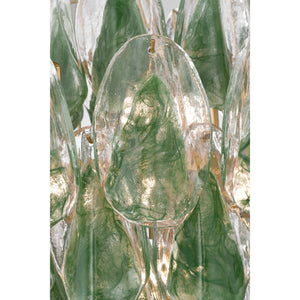 Belrose 23" Thirteen Light Pendant, Legacy Brass with Green and Clear