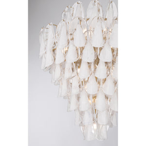 Belrose 33" Twenty One Light Pendant, Legacy Brass with White and Clear
