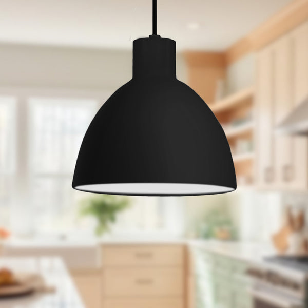 Lunara 9" LED Pendant Light, Black
