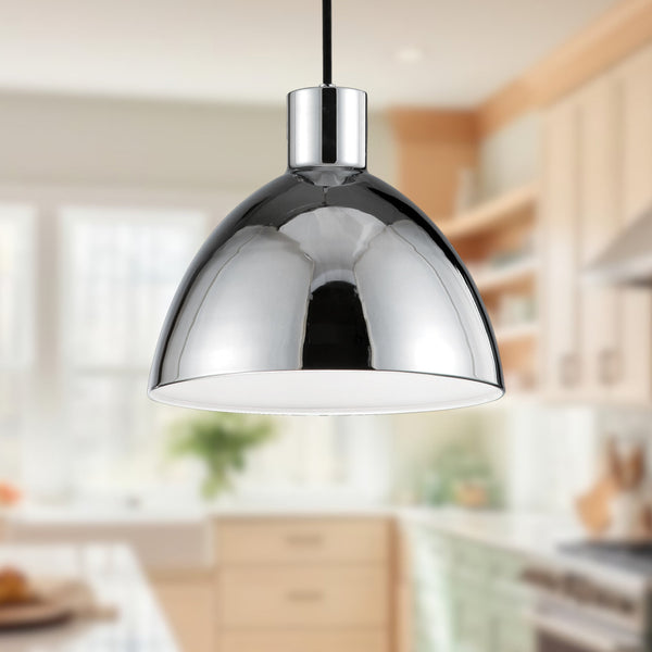 Lunara 9" LED Pendant Light, Chrome