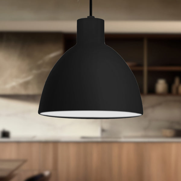 Lunara 12" LED Pendant Light, Black