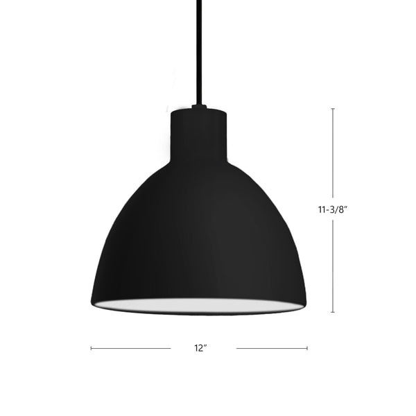 Lunara 12" LED Pendant Light, Black