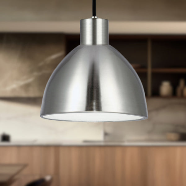 Lunara 12" LED Pendant Light, Brushed Nickel