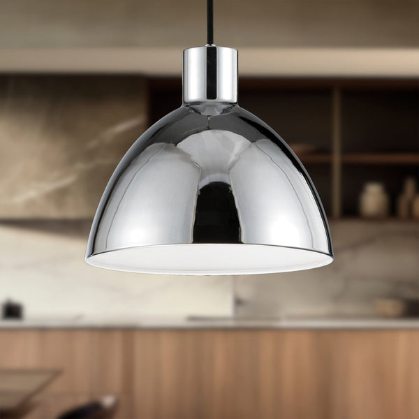 Lunara 12" LED Pendant Light, Chrome
