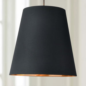 Madrigal 25" Three-Light Pendant, Black Linen With Gold Parchment/Urban Bronze