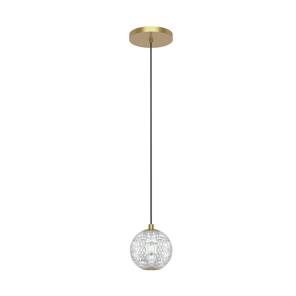 Iselia 5" LED Pendant Light, Natural Brass
