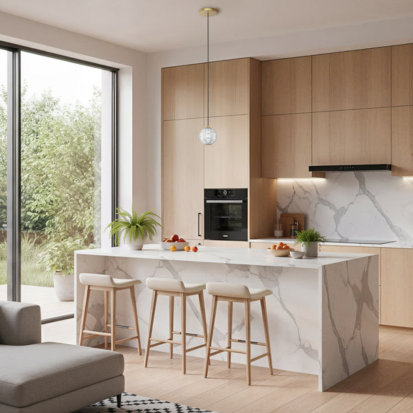 Cassia 5" LED Pendant Light, Natural Brass