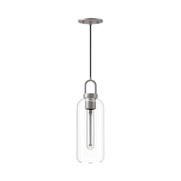 Dallas 5" Pendant Light, Brushed Nickel/Clear Glass