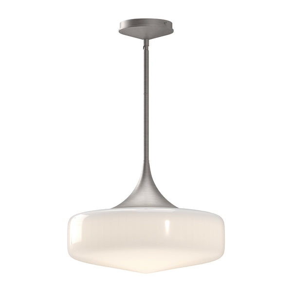 Salado 14" Pendant Light, Brushed Nickel/Glossy Opal Glass