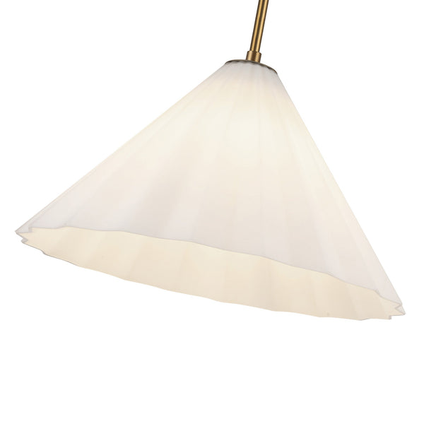 Denton 14" Pendant Light, Aged Gold/Opal Glass