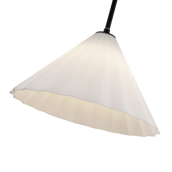 Denton 14" Pendant Light, Matte Black/Opal Glass