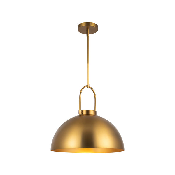 Wichita 16" Dome Pendant Light, Aged Gold