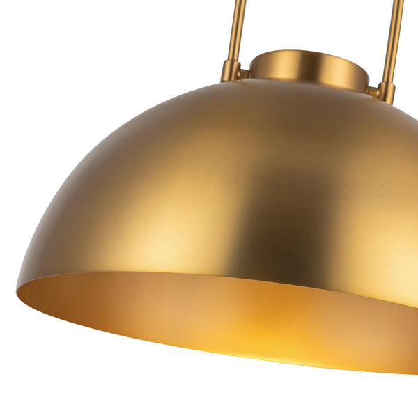 Wichita 16" Dome Pendant Light, Aged Gold