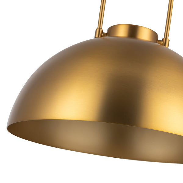 Wichita 16" Dome Pendant Light, Aged Gold