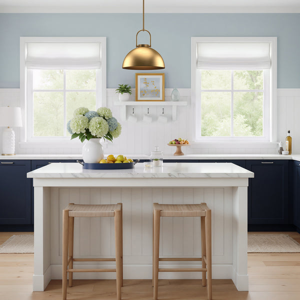 Wichita 16" Dome Pendant Light, Aged Gold