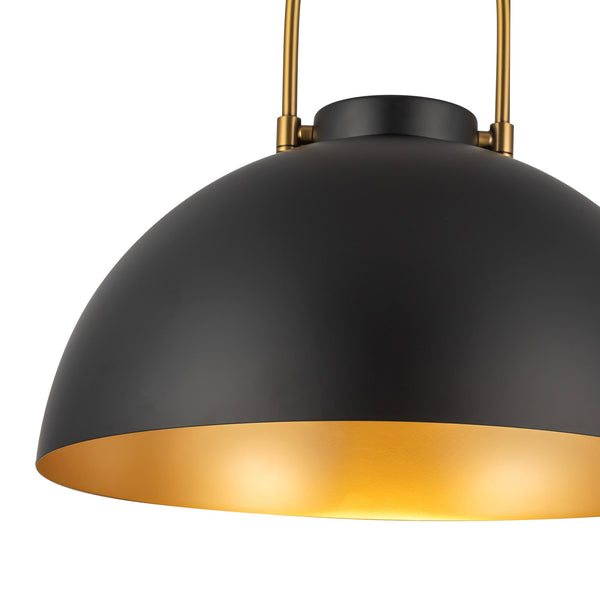 Wichita 16" Dome Pendant Light, Matte Black