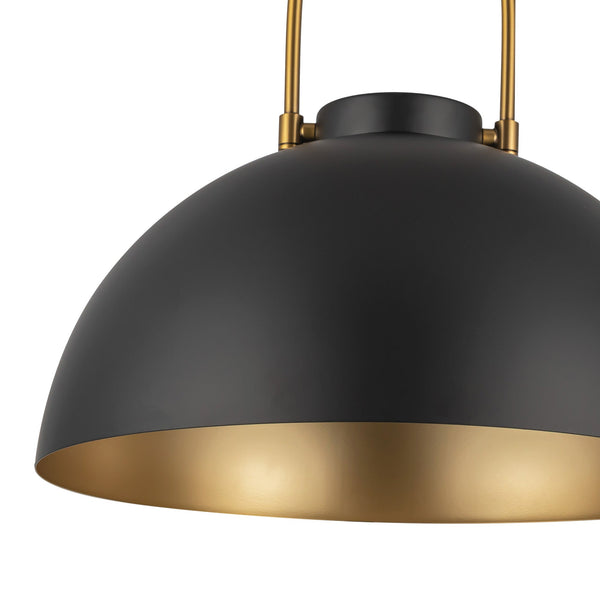 Wichita 16" Dome Pendant Light, Matte Black
