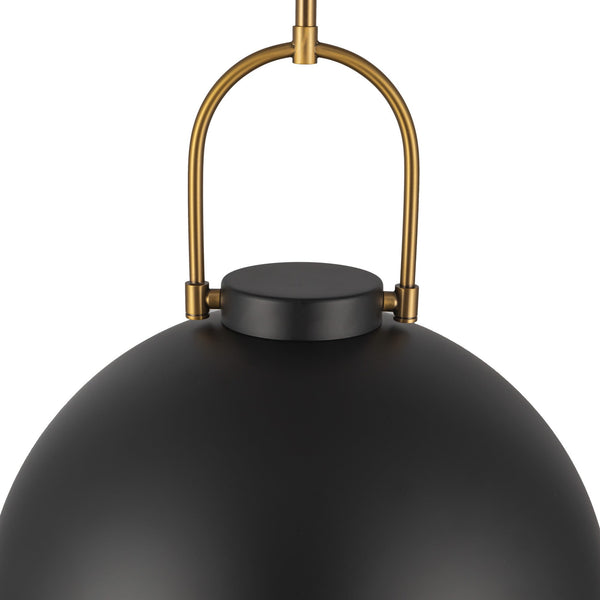 Wichita 16" Dome Pendant Light, Matte Black