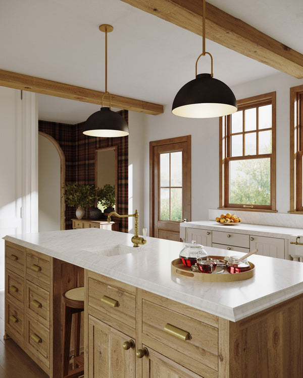 Wichita 16" Dome Pendant Light, Matte Black