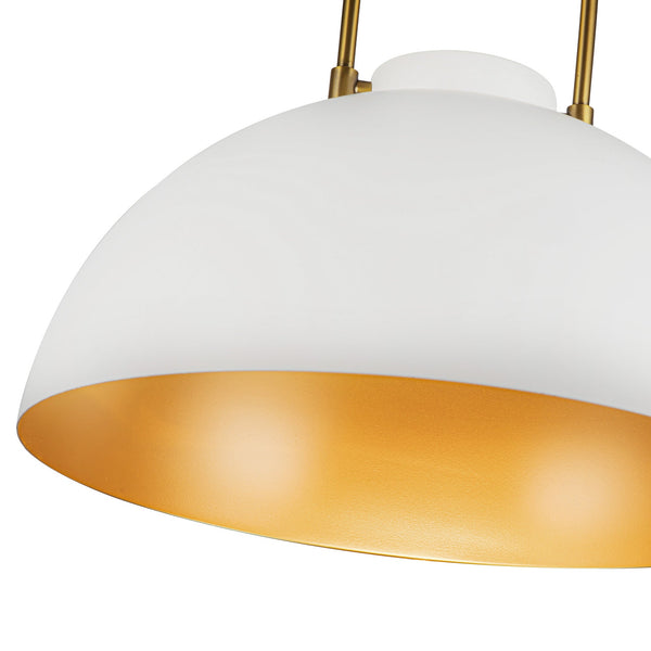 Wichita 16" Dome Pendant Light, White