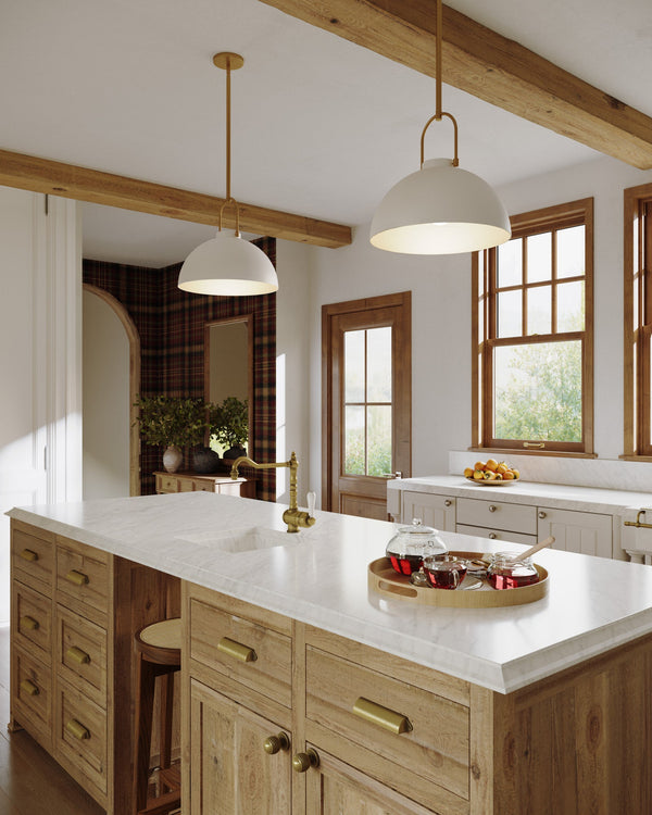 Wichita 16" Dome Pendant Light, White