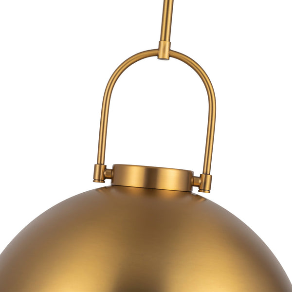 Wichita 16" Dome Pendant Light, Aged Gold/Opal Matte Glass