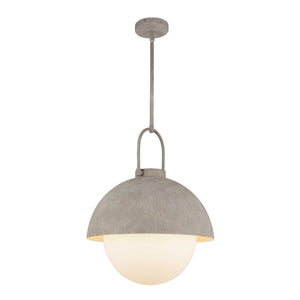 Wichita 16" Dome Pendant Light, Steel Shade/Opal Matte Glass